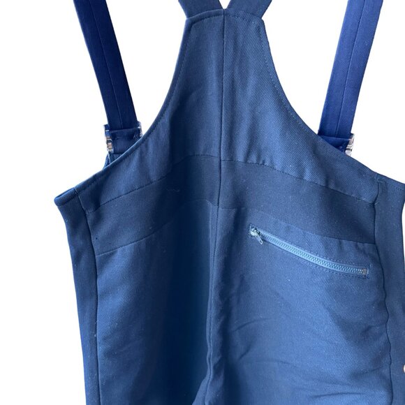 Obermeyer Men Ski Bib Pants Overalls 34 RL Wool Blend Padded Knees Navy Vtg - Picture 10 of 16